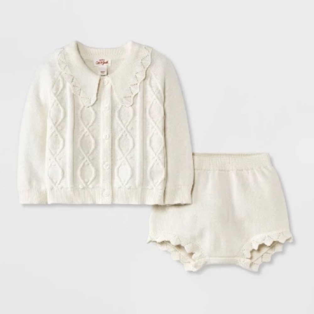 Cat & Jack Ivory Knit Set